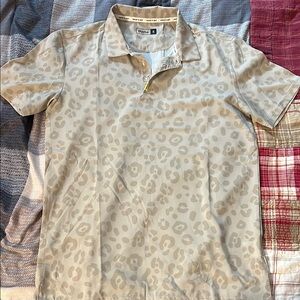 Tan Polo Shirt with Subtle Pattern